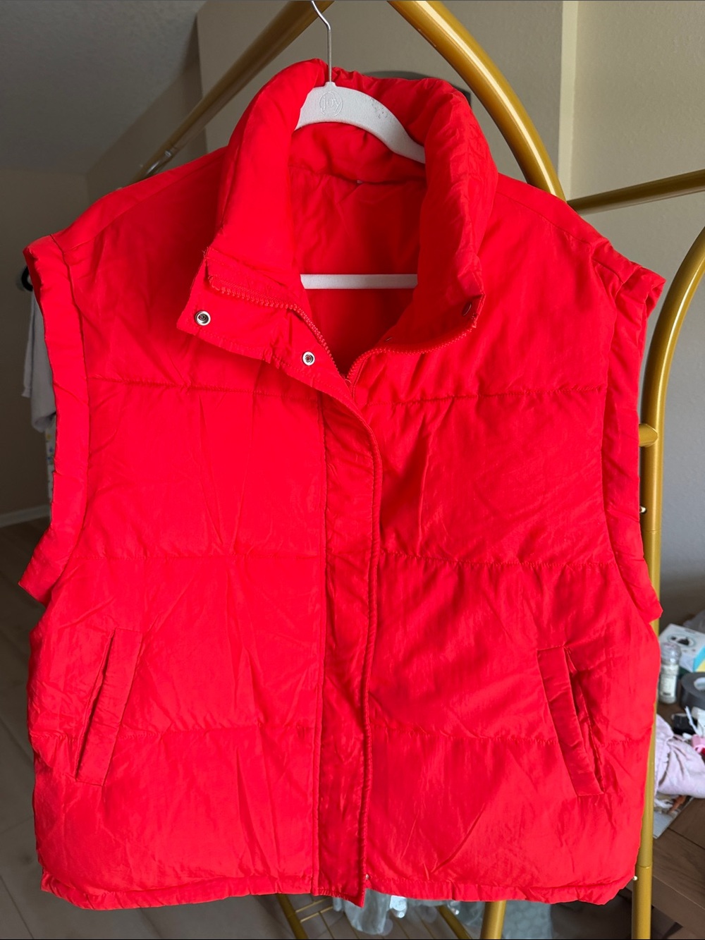 Red Women's Puffer Vest - Brand: